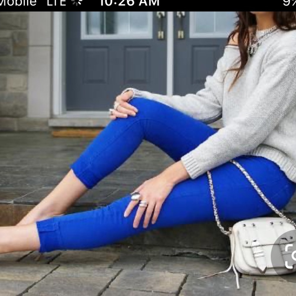 Stretchy blue jeans